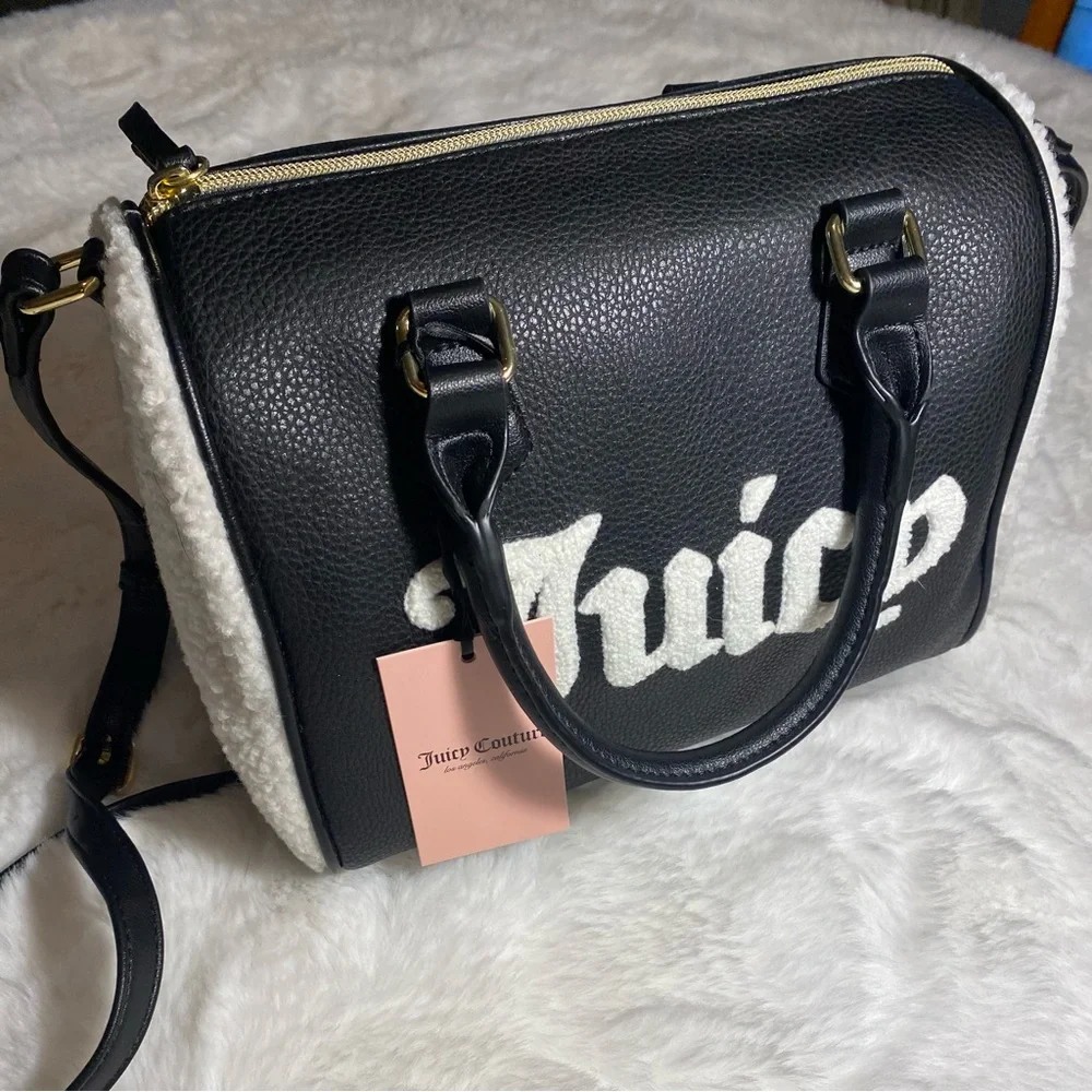 Juicy Couture Sherpa Satchel Crossbody Purse - Picture 1 of 3